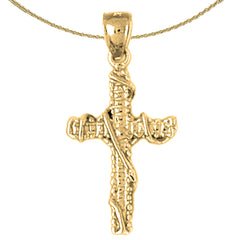 14K oder 18K Gold Seilkreuz Anhänger