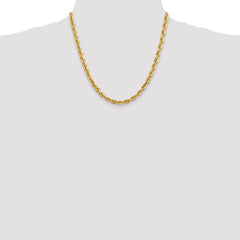 10K Yellow Gold 5.5mm Diamond-cut Rope Chain