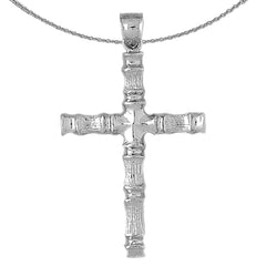 10K, 14K or 18K Gold Bamboo Cross Pendant
