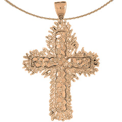 10K, 14K or 18K Gold Nugget Cross Pendant