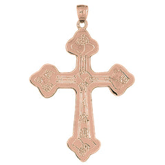 10K, 14K or 18K Gold Budded Cross Pendant