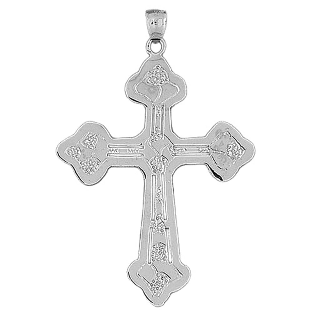 10K, 14K or 18K Gold Budded Cross Pendant