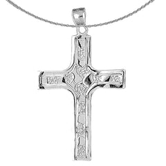 10K, 14K or 18K Gold Coticed Nugget Cross Pendant