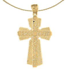 10K, 14K or 18K Gold Nugget Cross Pendant