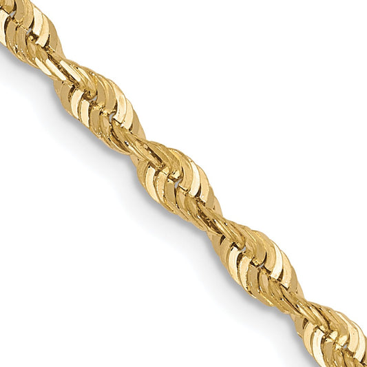 10K Yellow Gold 2.5mm Diamond-cut Lightweight Rope Chain