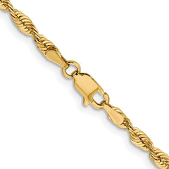 10K Yellow Gold 3mm Diamond-cut Lightweight Rope Chain