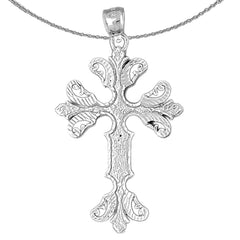 10K, 14K or 18K Gold Floral Cross Pendant