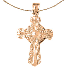 10K, 14K or 18K Gold Glory Cross Pendant
