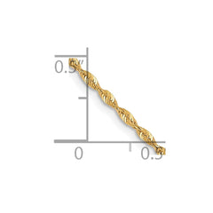Cadena de cuerda ligera con corte de diamante de 1,5 mm de oro amarillo de 10 quilates