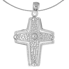 10K, 14K or 18K Gold Coticed Cross Pendant