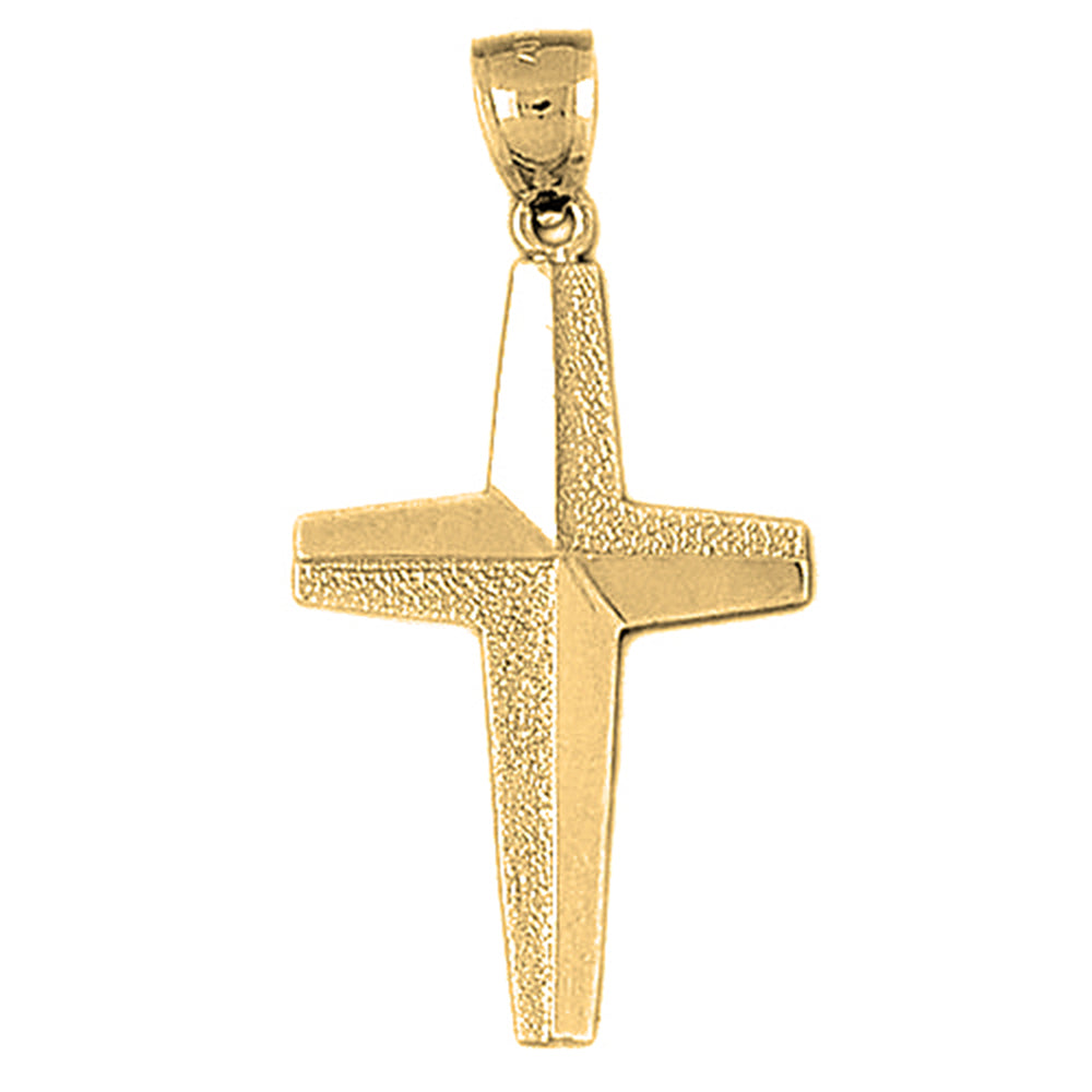 10K, 14K or 18K Gold Gyronny Cross Pendant