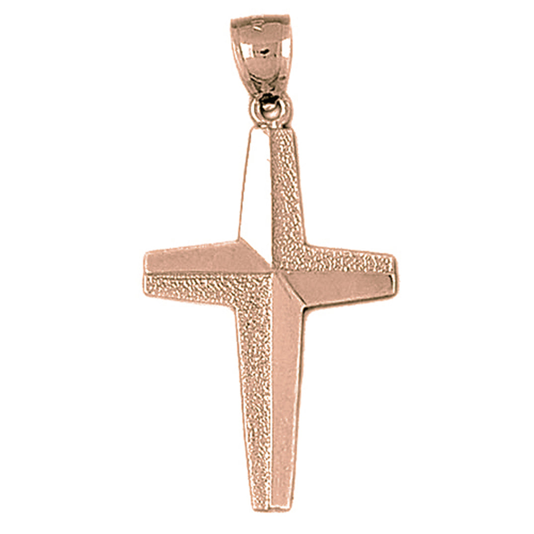 10K, 14K or 18K Gold Gyronny Cross Pendant