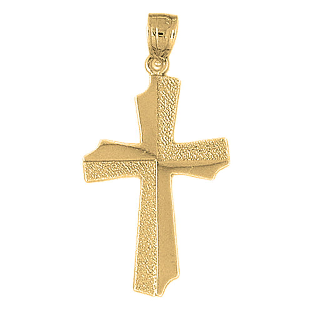 10K, 14K or 18K Gold Gyronny Cross Pendant