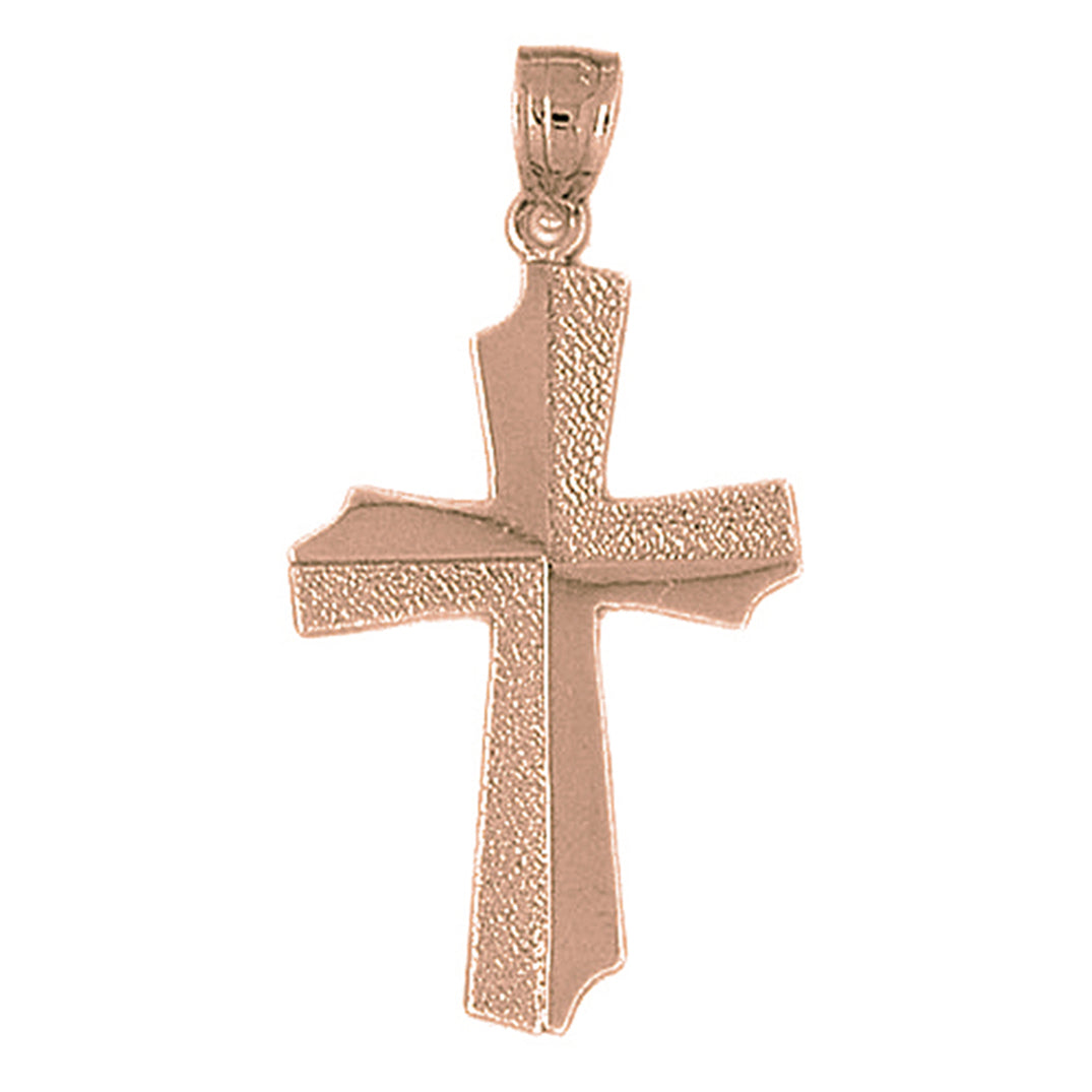 10K, 14K or 18K Gold Gyronny Cross Pendant
