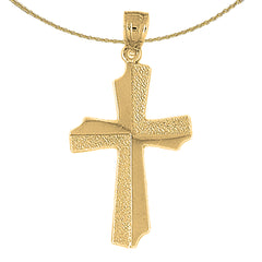 10K, 14K or 18K Gold Gyronny Cross Pendant