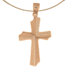 10K, 14K or 18K Gold Gyronny Cross Pendant