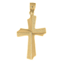 10K, 14K or 18K Gold Gyronny Cross Pendant