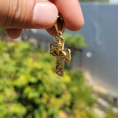 10K, 14K or 18K Gold Ichthus & Cross Pendant