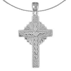 10K, 14K oder 18K Gold Herz & Glory Kreuz Anhänger