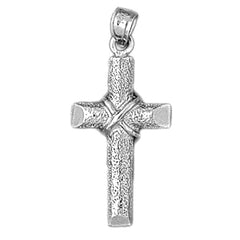 14K or 18K Gold Roped Cross Pendant
