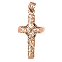 14K or 18K Gold Roped Cross Pendant