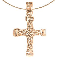 14K oder 18K Gold Seilkreuz Anhänger