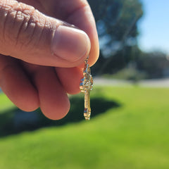 10K, 14K or 18K Gold Budded & Gyronny Cross Pendant