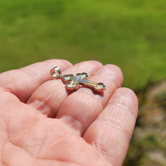 10K, 14K or 18K Gold Budded & Gyronny Cross Pendant