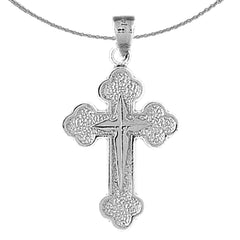 10K, 14K or 18K Gold Budded & Gyronny Cross Pendant