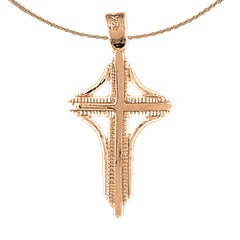 Colgante de cruz latina de oro de 14 quilates o 18 quilates