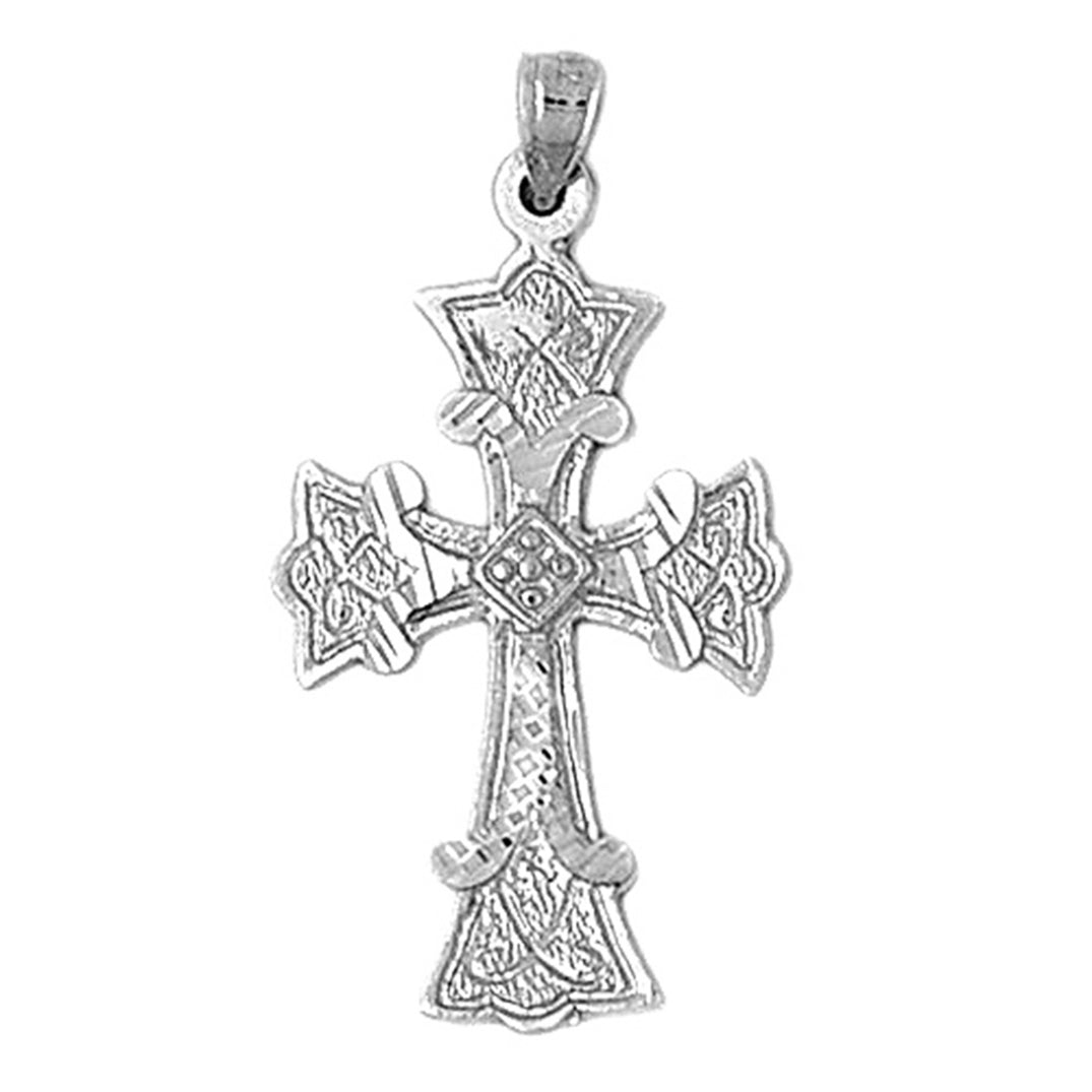 10K, 14K or 18K Gold Budded Cross Pendant
