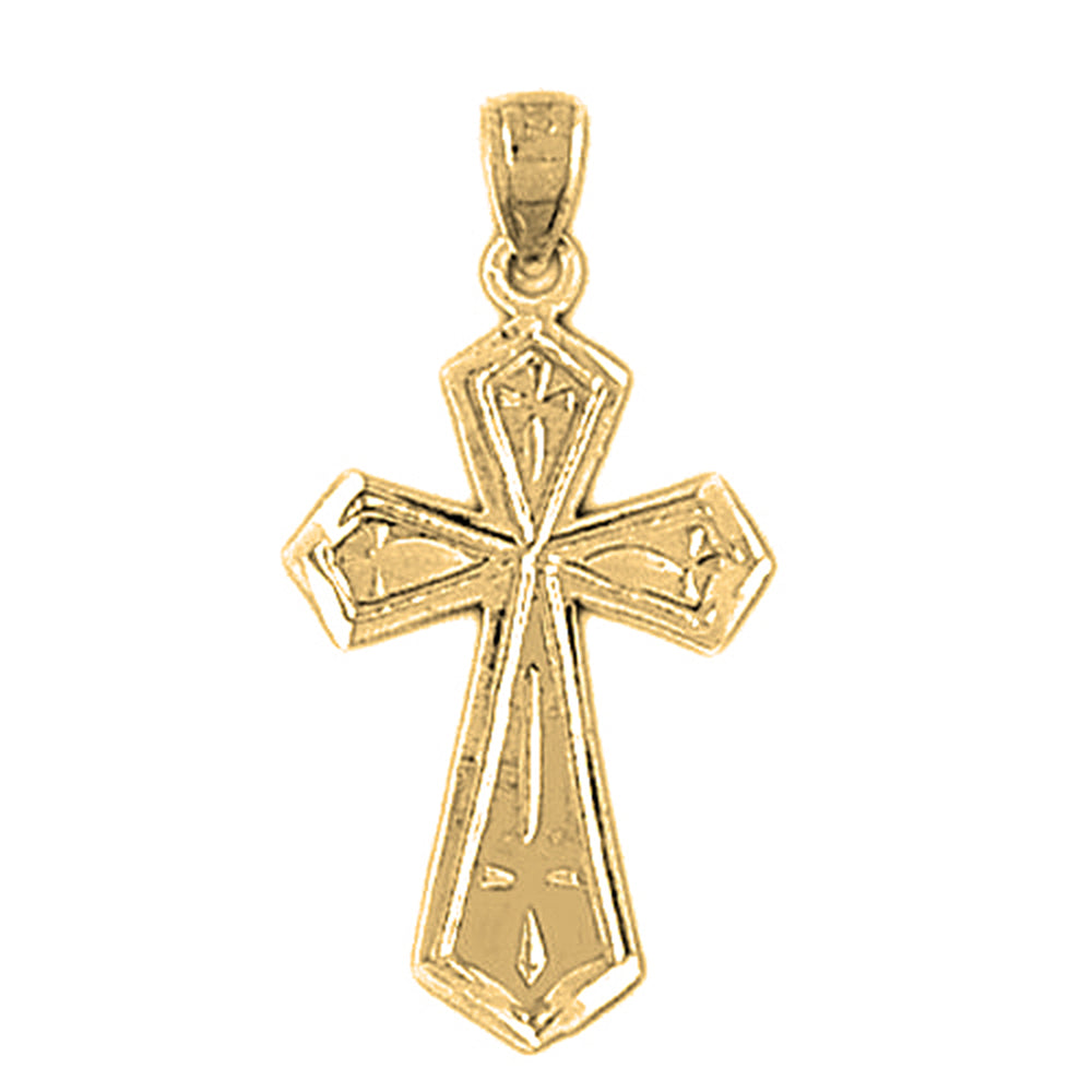 14K or 18K Gold Passion Cross Pendant