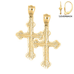 14K oder 18K Gold Ohrringe mit Kreuz