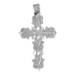10K, 14K or 18K Gold Budded Cross Pendant