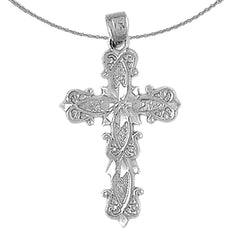 10K, 14K or 18K Gold Budded Cross Pendant