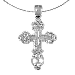 10K, 14K or 18K Gold Budded Cross Pendant