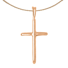 10K, 14K or 18K Gold Hollow Latin Cross Pendant