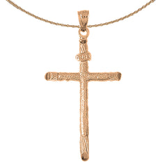 10K, 14K or 18K Gold INRI Cross Pendant