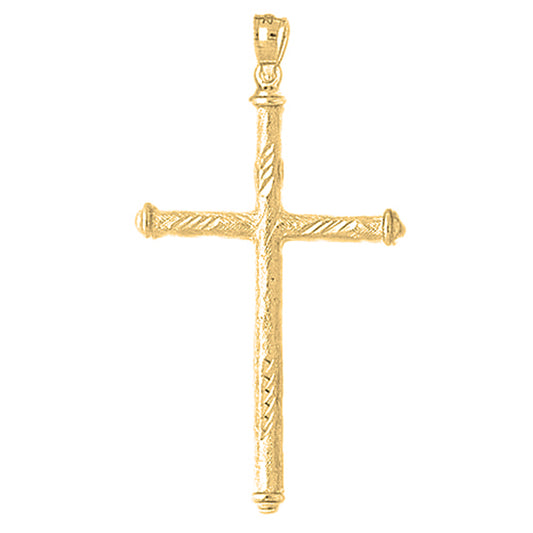 10K, 14K or 18K Gold Hollow Latin Cross Pendant