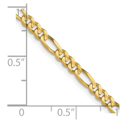 10 Karat Gelbgold 3 mm konkave Figarokette
