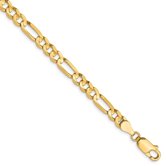 10K Yellow Gold 4.5mm Concave Figaro Chain