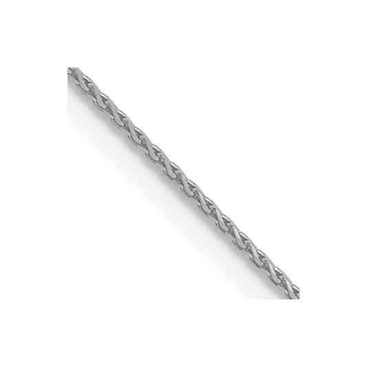 10K White Gold .65mm Diamond-cut Wheat Chain