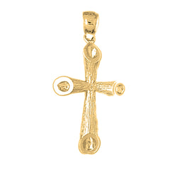10K, 14K or 18K Gold Hollow Latin Cross Pendant