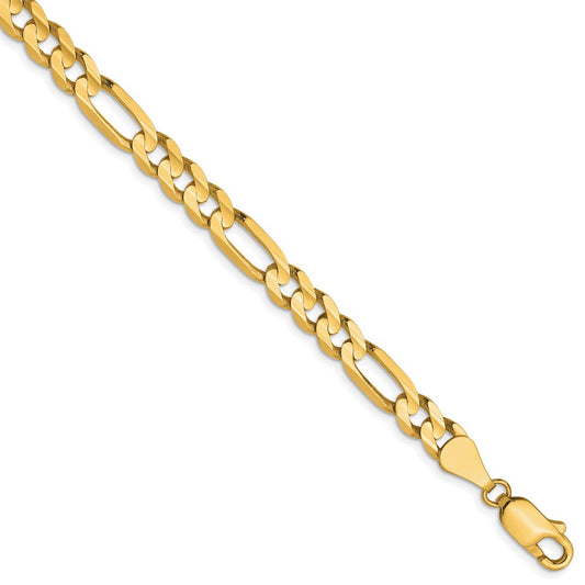 10K Yellow Gold 5.25mm Concave Figaro Chain