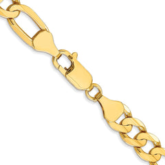 10K Yellow Gold 6.75mm Concave Figaro Chain