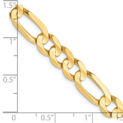 10K Yellow Gold 6.75mm Concave Figaro Chain