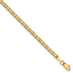 10K Yellow Gold 3mm Concave Anchor Chain