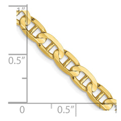 10K Yellow Gold 4.5mm Concave Anchor Chain
