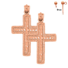 Aretes de Cruz Latina en Oro de 14K o 18K