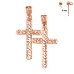 Aretes de Cruz Latina en Oro de 14K o 18K